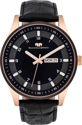 Produktbild von Rhodenwald   Söhne Armband-Uhr Couragian Roségold Echtleder Schwarz 10010111