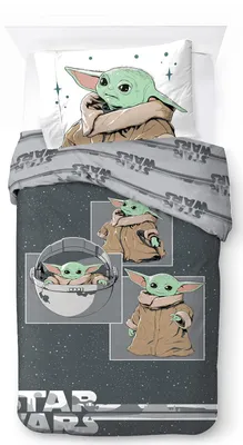 Produktbild von Star Wars Mandalorian Curious Child 100 % Baumwolle Kinderbettwäsche-Se