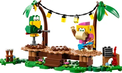 Produktbild von LEGO 71421 Super Mario Dixie Kongs Dschungel-Jam – Erweiterungsset mit Dixie Kong und Sqwaks der Papagei-Figuren, Spielzeug zum Kombinieren mit Starterset