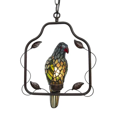 Obrázok produktu pre Clayre & Eef 5LL-6059 Stropné svietidlo Tiffany Parrot Multicoloured