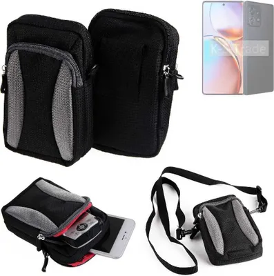 Produktbild von K-S-Trade Holster Schutz Hülle kompatibel mit Motorola Edge+ 2023 Handy Hülle Gürteltasche Umhängetasche mit Zusatzfach schwarz