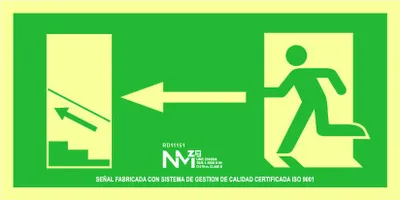 Image de Enseigne évacuation Escaliers Signalisation D'urgence Pvc, Directionnel - Normaluz