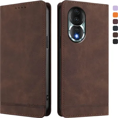 Produktbild von Hülle für Honor 80, Retro Kunstleder Ständer Klapphülle mit Kartenfächer und Magnetische Braun