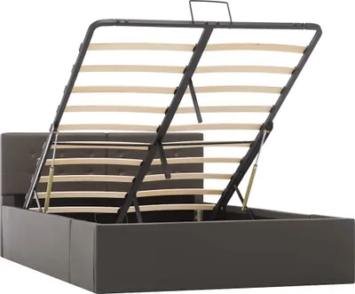 Productafbeelding van vidaXL Opbergbed met hydraulische lift, grijs, kunstleer, 120x200 cm