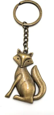 Image de Onwomania Porte-clés bronze Renard chasseur bronze métal pendentif Charm
