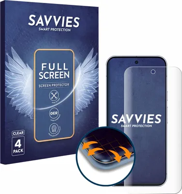 Produktbild von 4x Savvies Fullscreen Schutzfolie für Google Pixel 10 Pro XL Displayschutz Folie Fullcover Klar Transparent