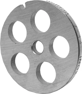 Produktbild von WolfCut INOX Lochscheibe Gr. 7-14,0 mm Bohrung - passend für alle gängigen Fleischwölfe Größe 7 – z.B.: Bosch MUM6/MUM7 - Jupiter Größe 7, Kenwood A900, Regina BME 7 und viele mehr.