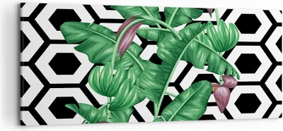 Produktbild von Bild auf Leinwand - Leinwandbild - Blatt Pflanze Blume - 100x40cm - Wand Bild - Wanddeko - Leinwanddruck - Bilder - Kunstdruck - Wanddekoration - Leinwand bilder - Wandkunst - AB100x40-3798