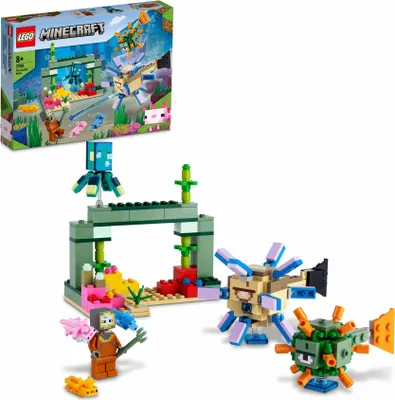 Obrázek produktu pro LEGO 21180 Minecraft Souboj strážců, podvodní dobrodružství, dětské hračky pro děti od 8 let, dárek pro děti, s figurkami a tvory
