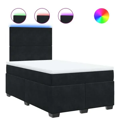 Produktbild von vidaXL Boxspringbett mit Matratze Schwarz 120x200 cm Samt
