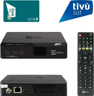 Produktbild von Telesystem TS9018 Full HD HEVC H.265 Smartcard HDMI DVB-S2 Sat Receiver mit aktiver Tivusat HD Karte