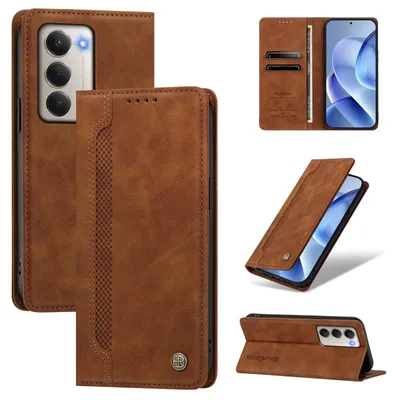 Produktbild von Handyhülle für Xiaomi Redmi 15 5G/4G, Leder Wallet Klapphülle mit Standfunktion, Stoßfeste Schutzhülle Braun