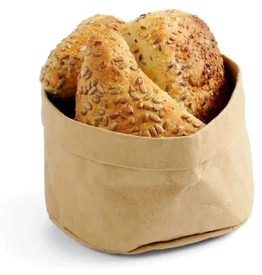 Produktbild von Brottaschen, aus Papier, Brotkorb, Hergestellt aus lebensmittelechtem, waschbarem Kraftpapier, 170x170x(H)150mm, Beige
