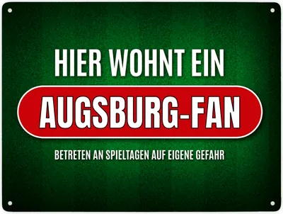 Produktbild von Hier wohnt ein Augsburg-Fan Metallschild XXL