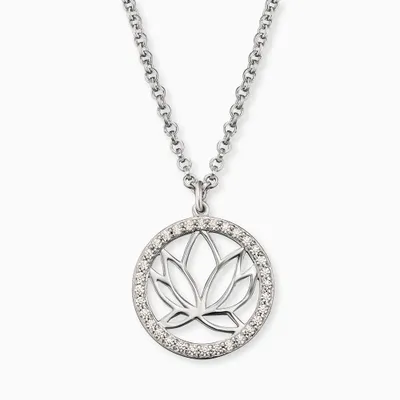 Produktbild von Engelsrufer ERN-LOTUS-ZI Kette mit Anhänger Damen Lotus Zirkonia Silber