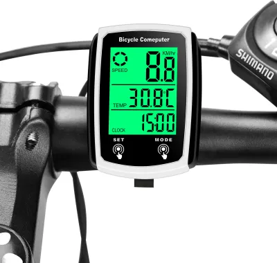 Produktbild von Kabelgebundener Fahrradcomputer 19 Funktionen Touch Bike Tachometer Kilometerzaehler Wasserdichter Fahrradcomputer mit Hintergrundbeleuchtung