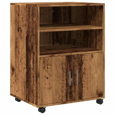 Image de Armoire à roulettes vieux bois 60x48x81 cm bois d'ingénierie