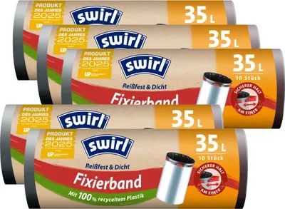 Produktbild von 5x Swirl Fixierband Müllbeutel 35L ( 10 stk./Rolle )