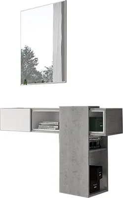Produktbild von Limbadi - Flurmöbel, 100x31x75h cm Beton Grau, Spiegel inklusive