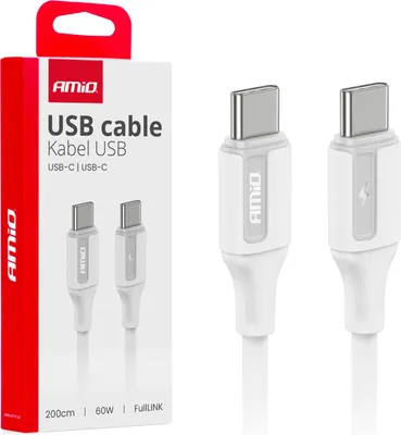 Produktbild von USB-C zu USB-C Ladekabel 60W 200cm Schnellladefunktion AMIO-03921