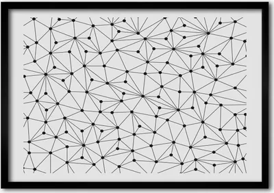 Produktbild von Bild - Bilderrahmen - 100 cm x 70 cm - MDF - Rahmen - Foto - Wandkunst Linien und Kreise