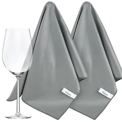 Productafbeelding van Microvezel glasdoek, 51x70 cm, donkergrijs, 2 stuks