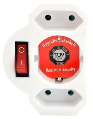 Immagine prodotto di Prese multiple a 3 vie con interruttore, Schuko e 2 prese Euro, omologazione bianco