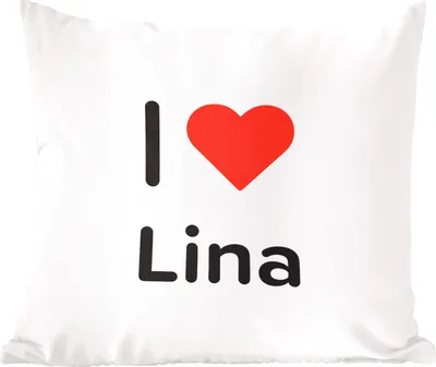 Produktbild von MuchoWow® Zierkissen Sofakissen Wohnzimmer Dekokissen 60x60 cm Ich liebe - Lina - Mädchen - Sitzfläche - Foto Polster