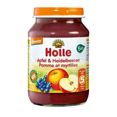 Produktbild von Holle Apfel & Heidelbeeren - - 190g x 6 - 6er Pack VPE