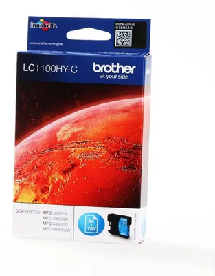 Zdjęcie produktu dla Brother LC1100HYC, Cyjan, 1 szt., 750 stron(y), Jednopak