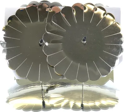 Produktbild von Adventskranzkerzenhalter Silberfarben mit Dekorrand Ø 11 cm aus Metall - 4er Set