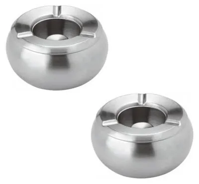 Produktbild von Edelstahl Windaschenbecher XL 2er Set, modern, winddicht, spülmaschinenfest