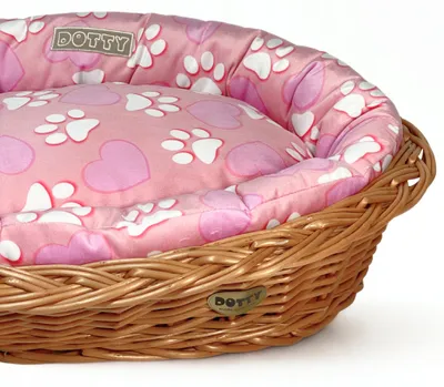 Obrázek produktu pro DOTTY Košík pro psa a kočku z vrbového proutí Růžový L