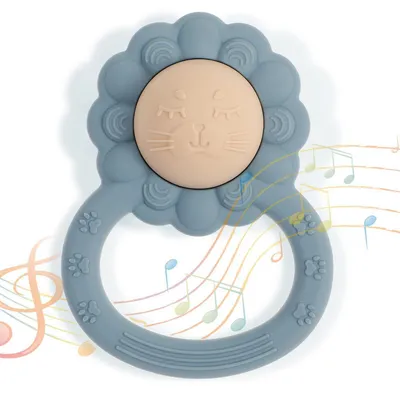 Image de Hochette en silicone pour bébé, anneau de dentition en forme de lion, sans BPA
