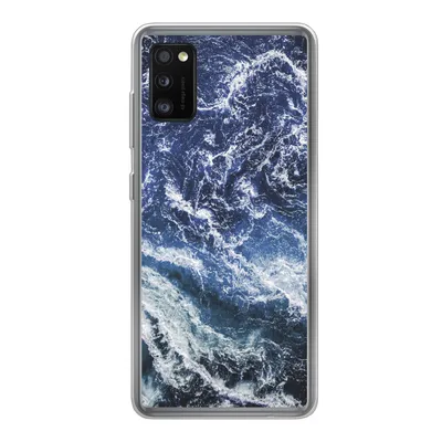 Produktbild von MuchoWow® Handyhülle Schutzhülle Hülle für Samsung Galaxy A41 Naturstein - Blau - Weiß Silikon Softcase Handy Hülle - Mobiltelefon