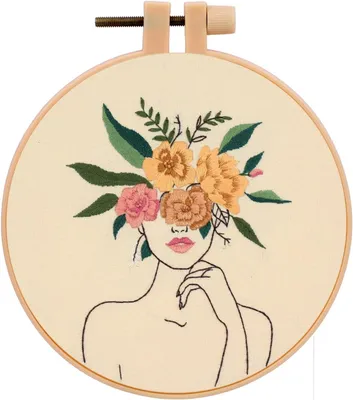 Produktbild von Stick-Starterset für Frauen, DIY-Kreuzstichset mit Stickrahmen, Kreuzstich-Starterset für Anfänger