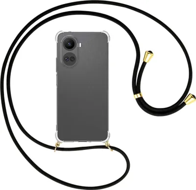 Produktbild von Handykette Backcover-Schutzhülle mit Band (Metall goldfarben) für Huawei nova 10 SE (BNE-LX1,LX3) - schwarz