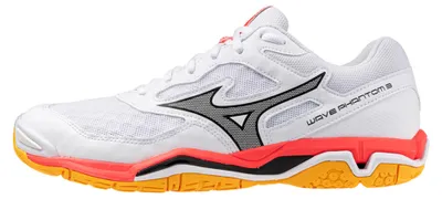 Produktbild von Mizuno WAVE PHANTOM 3 - Unisex Handballschuh - White/Fiery Coral 2/Citrus White/Fiery Coral 2/Citrus 9,5