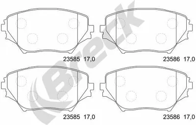 Produktbild von BRECK Bremsbeläge Satz Vorne Bremsklötze für TOYOTA RAV 4 II (CLA2, XA2, ZCA2, ACA2) 23585 00 701 00