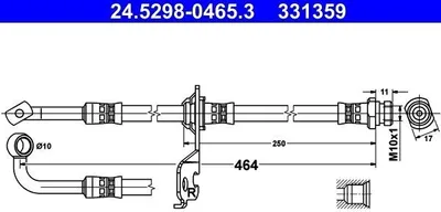 Produktbild von ATE 24.5298-0465.3 Bremsschlauch Hinten Rechts für KIA Picanto (SA)