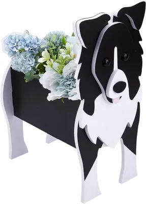 Productafbeelding van Hond Plantenbak - Dier Pot - Planten Decoratie - PVC Kunststof - 34 cm Hoog - Bruin