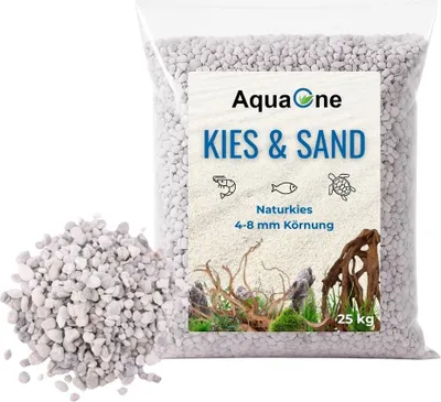 Produktbild von 25 Kg weißen Naturkies Noa "" 4-8 mm Bodengrund Aquarium Kies