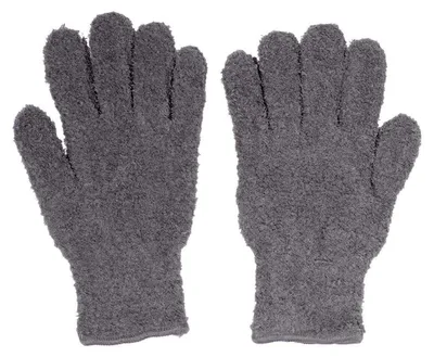 Produktbild von Autowaschhandschuhe Mikrofaser Grau 2er Set Saugstark Wiederverwendbar Kratzfrei
