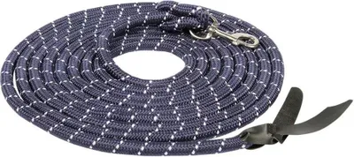 Immagine prodotto di Corda di legatura navy Harrys Horse 6,8 m estremità con moschettone striscia di cuoio