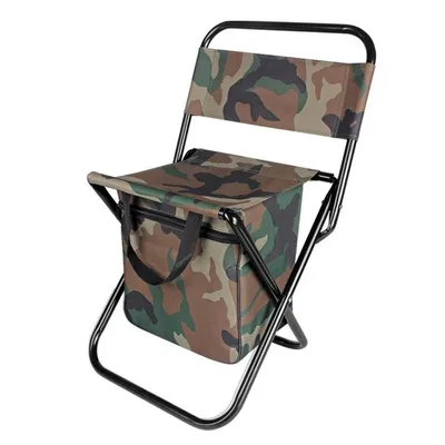 Produktbild von Campingstuhl faltbar - Angelstuhl mit Rückenlehne - 10 L Aufbewahrungstasche - bis 130 kg belastbar - 28 x 26 x 45 cm - für Angeln, Camping und Outdoo