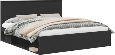 Immagine prodotto di vidaXL Struttura letto nera 180 x 200 cm in legno di pino massiccio