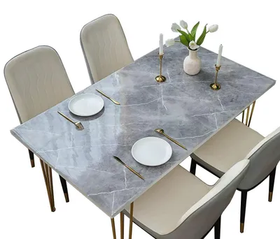Produktbild von PVC Tischdecke Marmoroptik Dunkelgrau 50 x 180 cm 1mm Wasserdicht