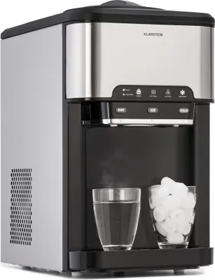 Image de Klarstein Machine a Glacons pour la Maison, Capacité de 3L, Fabrique Rapidement Jusqu'à 20kg de Glacons, Machine a Glaces Petits et Grands Glaçons en Forme de Balles, Autonettoyante, Ice Maker Cuisine