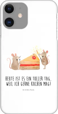Produktbild von Mr. & Mrs. Panda Iphone 11 Handyhülle Mäuse Kuchen - Weiß - Geschenk, Handy Schutzhülle, Cover, Happy Birthday, Maus, Case, Kuchenliebe, Geburtstag, Hülle