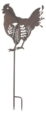 Produktbild von Clayre & Eef Gartenspieá Huhn 47x2x124 cm Braun Metall